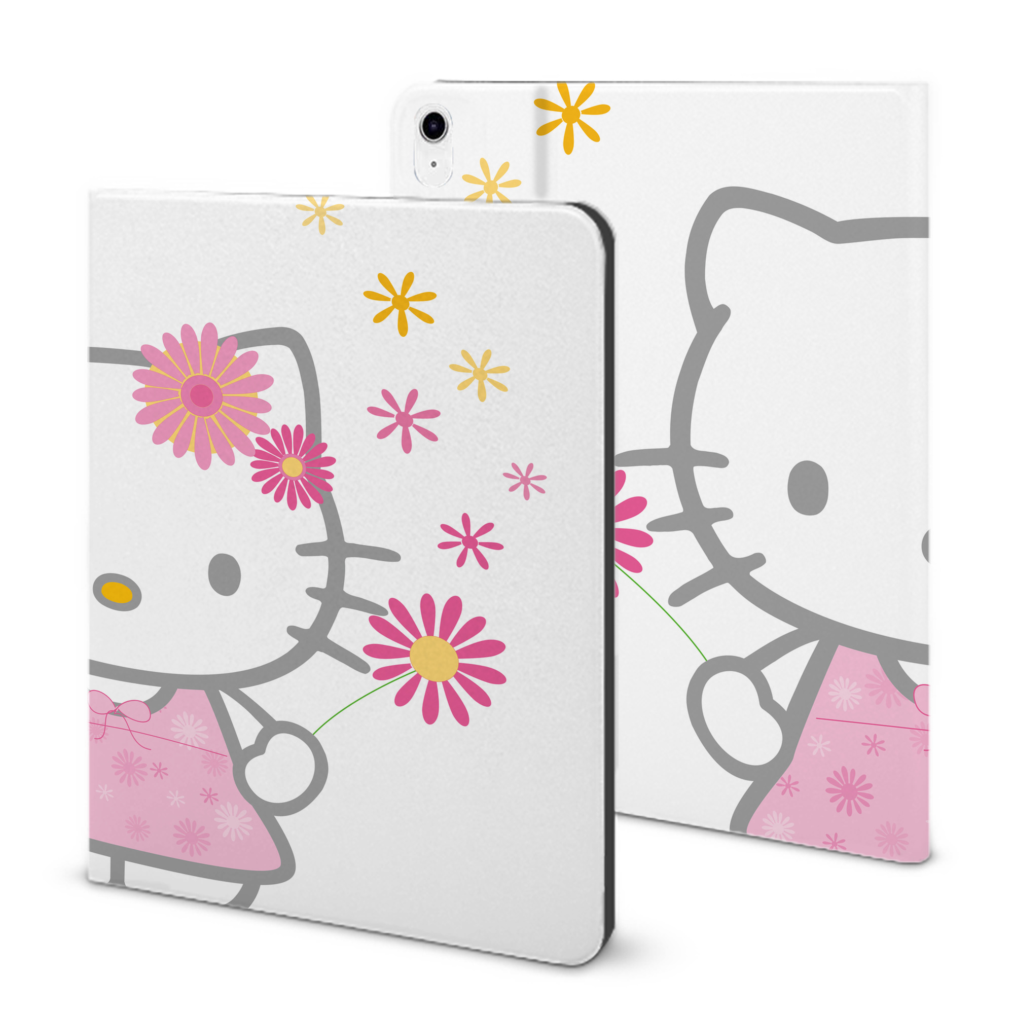 （画像用） Hello Kitty ハローキティ IPad ケース ブック型 PUレザー TPU 耐衝撃 軽量 薄型 ペン収納なし 全面保護 IPad 各モデル対応